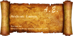 Andrae Emese névjegykártya
